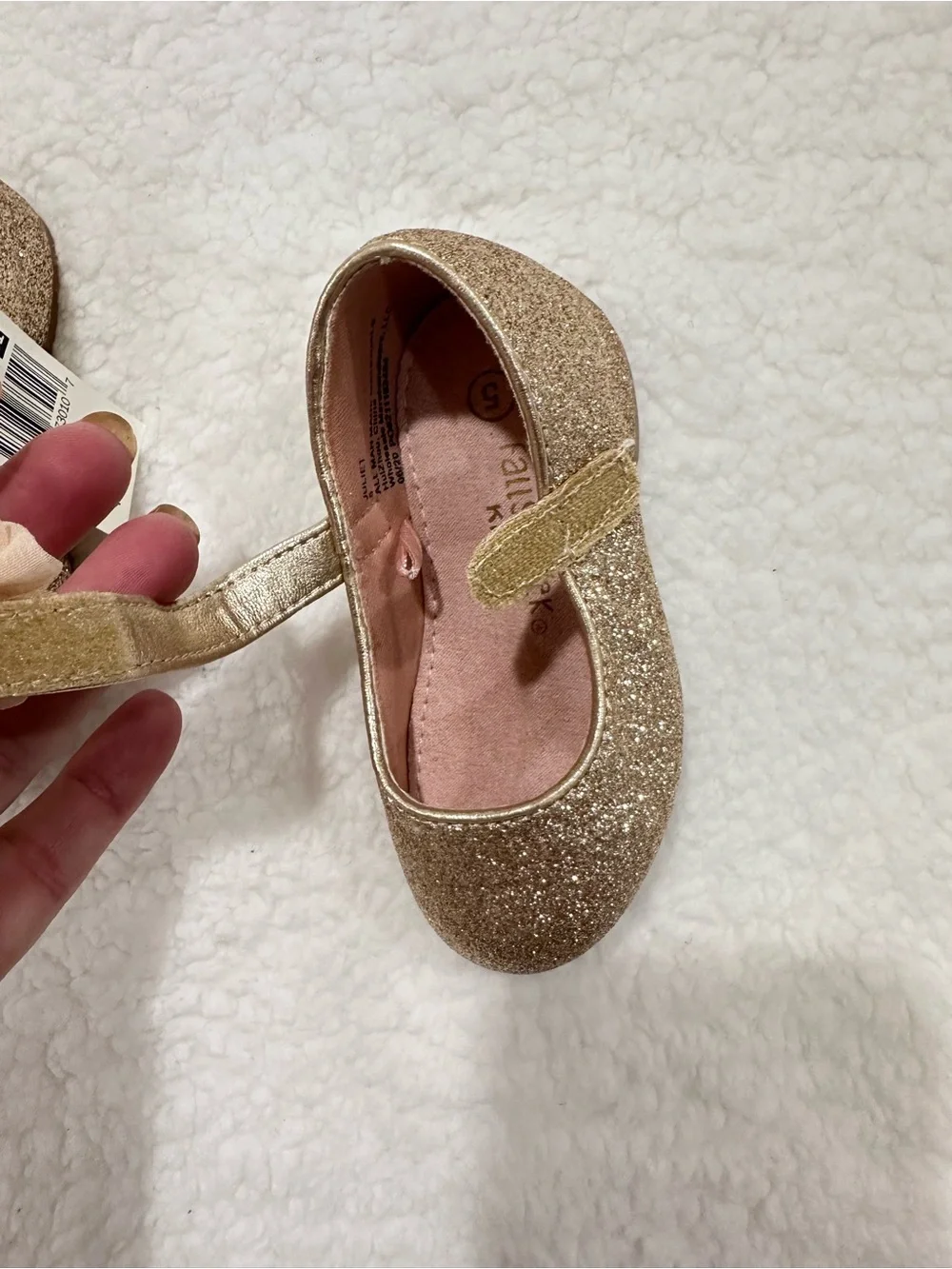 Girls Gold Glitter Shoes